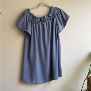 Off-Shoulder Slate Blue Women's mini dress